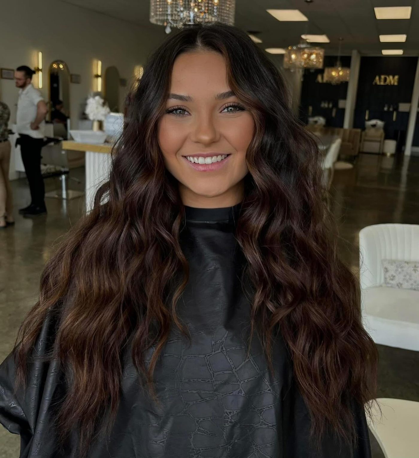 Brunette waves styled in the ADM studio