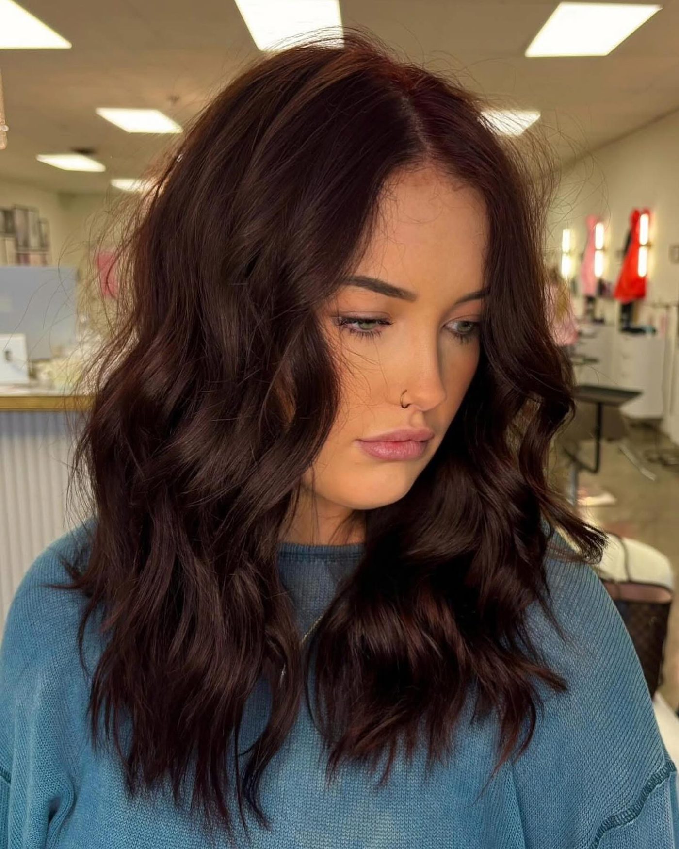 Black cherry brunette waves