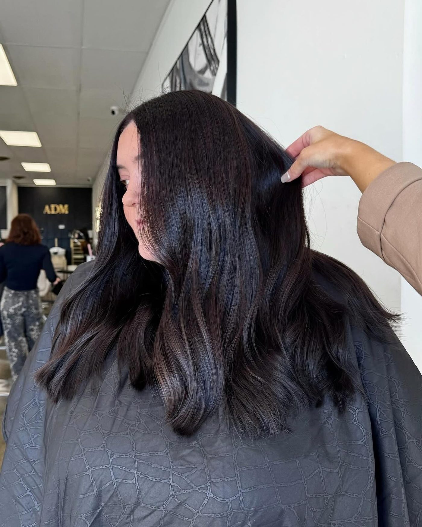 Dark brunette with subtle dimension