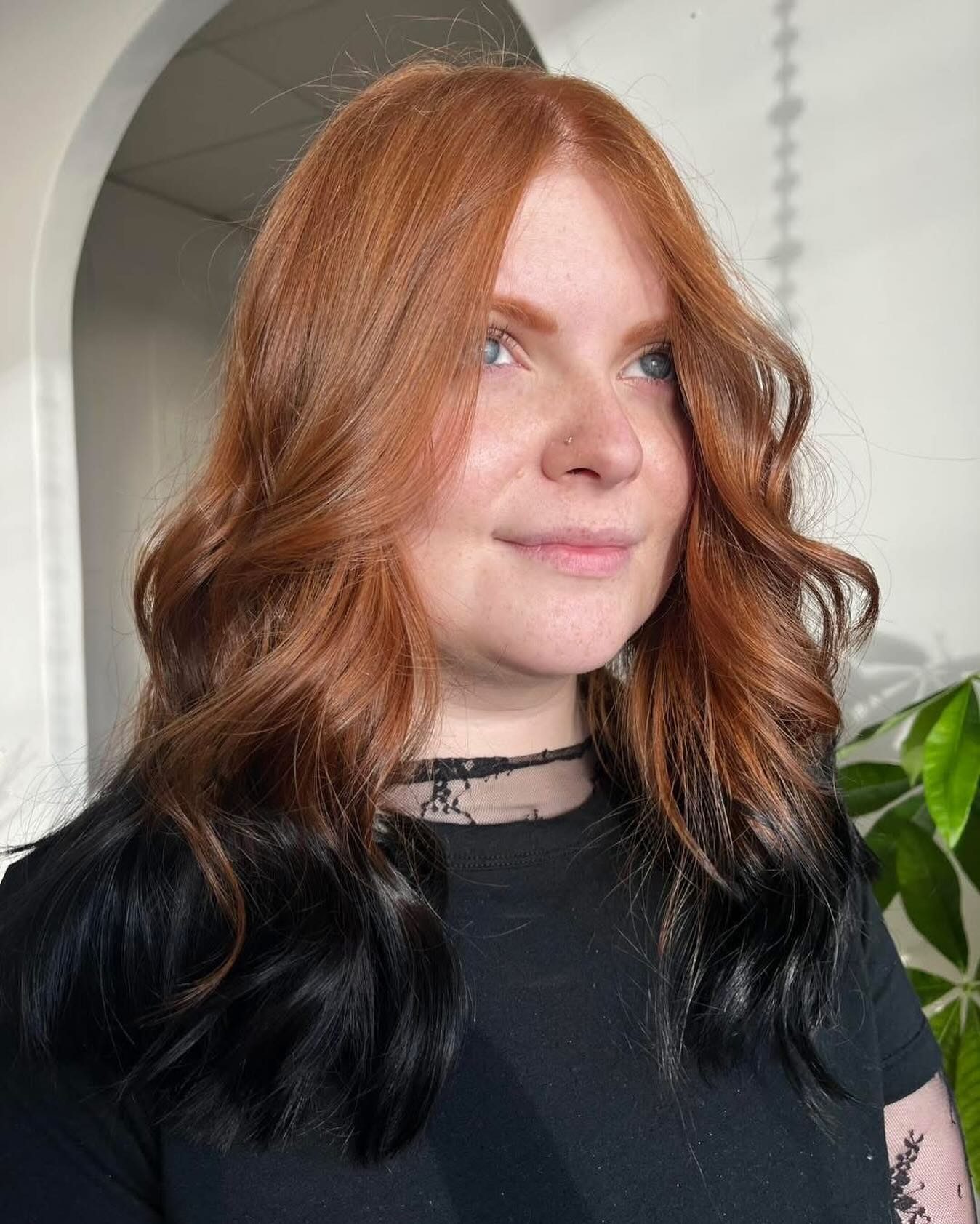 Copper melting into black ombre